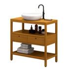 Gabinete para Banheiro 76x80x38cm Jatobá Montreal Astral Design