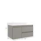 Gabinete Para Banheiro 79cm X 50cm Califórnia 80 Cimento