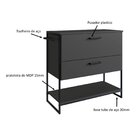 Gabinete Para Banheiro 80cm 1 Porta E 1 Gaveta Paricel Preto/