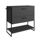 Gabinete Para Banheiro 80cm 1 Porta E 1 Gaveta Paricel Preto/