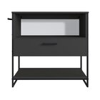 Gabinete Para Banheiro 80cm 1 Porta E 1 Gaveta Paricel Preto/