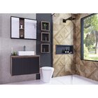 Gabinete Para Banheiro 80cm 2 Portas 1 Gaveta Alice  Preto