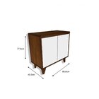 Gabinete Para Banheiro 80cm 2 Portas Anny Mazzu Ipê/branco