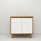 Gabinete Para Banheiro 80cm 2 Portas Anny Mazzu Ipê/branco