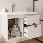 Gabinete Para Banheiro 80cm Com 1 Porta 2 Gavetas E Cuba De E