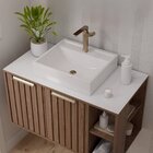 Gabinete Para Banheiro 80cm Com 2 Portas 2 Nichos E Cuba De S