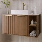 Gabinete Para Banheiro 80cm Com 2 Portas 2 Nichos E Cuba De S