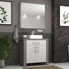 Gabinete Para Banheiro 80cm Com Cuba E Armário Ref 865 Basalt