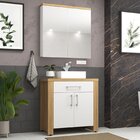 Gabinete Para Banheiro 80cm Com Cuba E Armário Ref 865 Itapuã