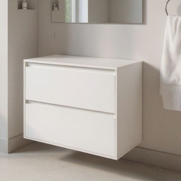 Gabinete Para Banheiro 80cm Mdf Branco Dubai - On Móveis