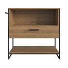 Gabinete Para Banheiro 80cm Paricel 1 Porta E 1 Gaveta Preto/