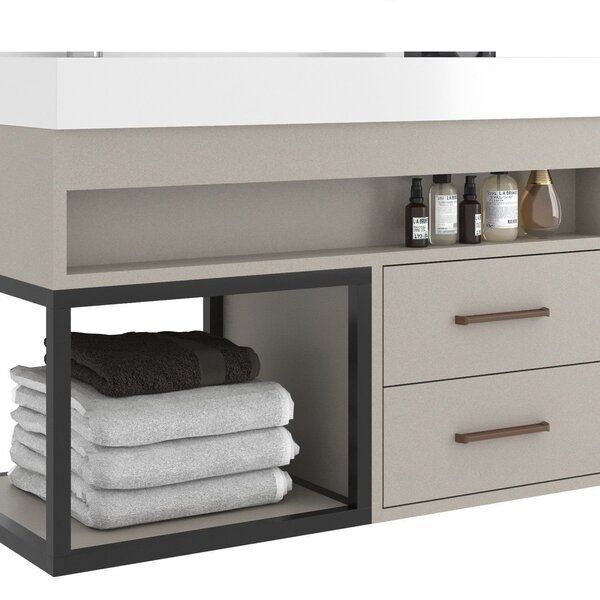 Gabinete Para Banheiro 80cm X 56cm New 80 Nude