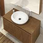 Gabinete para Banheiro 80x47x40cm Ripado Freijó Astral Design