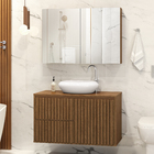 Gabinete para Banheiro 80x47x40cm Ripado Freijó Astral Design