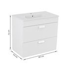 Gabinete para Banheiro com Cuba 80x72x45cm Branco Debba Roca