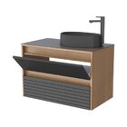 Gabinete Para Banheiro 82cm Osaka  Jequitibá/preto