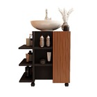 Gabinete Para Banheiro  Com Nichos Pés Em Rodízios Classic