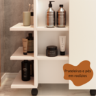 Gabinete Para Banheiro  Com Nichos Pés Em Rodízios Classic -