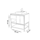 Gabinete Para Banheiro Apollo 90 Com Pés - Fabribam Antiqua/p
