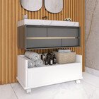 Gabinete Para Banheiro Armário Com Rodinhas 60cm Branco Multi