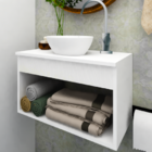 Gabinete Para Banheiro Armário Lavabo Suspenso 60cm Com Cuba