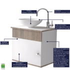 Gabinete Para Banheiro Armário Suspenso 44cm Brovália