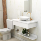 Gabinete Para Banheiro Armário Suspenso 80cm Com Cuba Branco