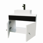 Gabinete Para Banheiro Armário Suspenso Com Cuba 60cm Ônix/ P