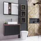 Gabinete para Banheiro Atenas 80 Terracota c/Preto Darabas Agardi