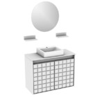 Gabinete Para Banheiro C/ Cuba E Espelho Carol 70-arteban - B