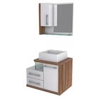 Gabinete Para Banheiro C/cuba Q355 E Espelheira Legno 650