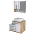 Gabinete Para Banheiro C/cuba Q355 E Espelheira Legno 650