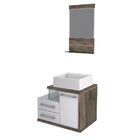 Gabinete Para Banheiro C/cuba Q355 E Espelheira Legno 651