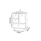 Gabinete Para Banheiro Catarina 70 Com Pés Tampo De Vidro - F