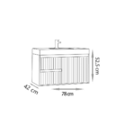 Gabinete Para Banheiro Clarice 80 Suspenso Sem Tampo - Fabrib