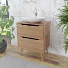 Gabinete Para Banheiro Com 2 Gavetas Bn3639 Amêndoa Tecnomobi