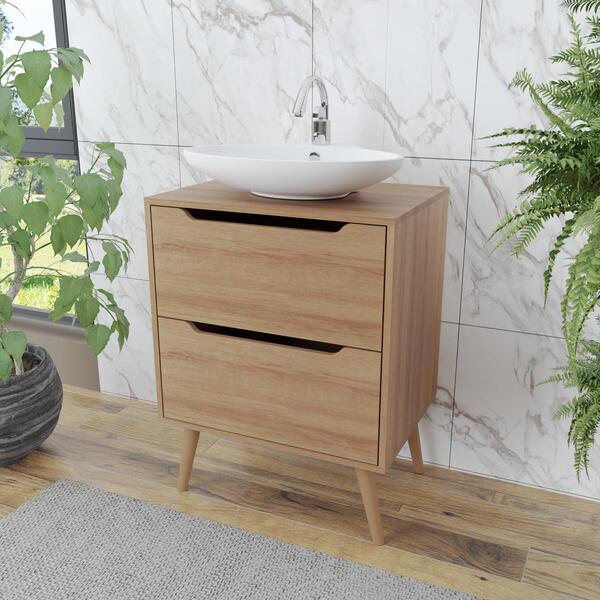 Gabinete Para Banheiro Com 2 Gavetas Bn3639 Amêndoa Tecnomobi