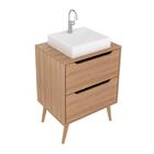 Gabinete Para Banheiro Com 2 Gavetas Bn3639 Amêndoa Tecnomobi