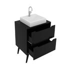 Gabinete Para Banheiro Com 2 Gavetas Bn3639 Preto Tecnomobili