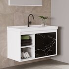 Gabinete Para Banheiro Com Cuba 1 Porta 2 Nichos Zeta Cerocha