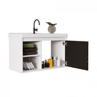 Gabinete Para Banheiro Com Cuba 1 Porta 2 Nichos Zeta Cerocha