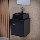 Gabinete Para Banheiro Com Cuba 40cm Preto