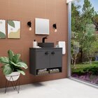 Gabinete Para Banheiro Com Cuba 51cm Preto