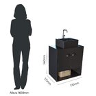 Gabinete Para Banheiro Com Cuba 51cm Preto