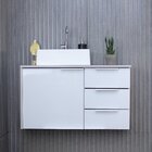 Gabinete Para Banheiro Com Cuba 60cm Em Mdf Firenze Branco