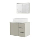 Gabinete Para Banheiro Com Cuba 60cm Em Mdf Firenze Gianduia