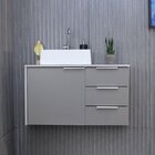 Gabinete Para Banheiro Com Cuba 60cm Em Mdf Firenze Gianduia