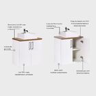 Gabinete Para Banheiro Com Cuba 60cm Mdf Freijo Paris - On Mó