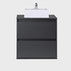 Gabinete Para Banheiro Com Cuba 60cm Mdf Grafite Dubai - On M