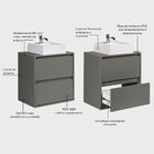 Gabinete Para Banheiro Com Cuba 60cm Mdf Verde Dubai - On Móv